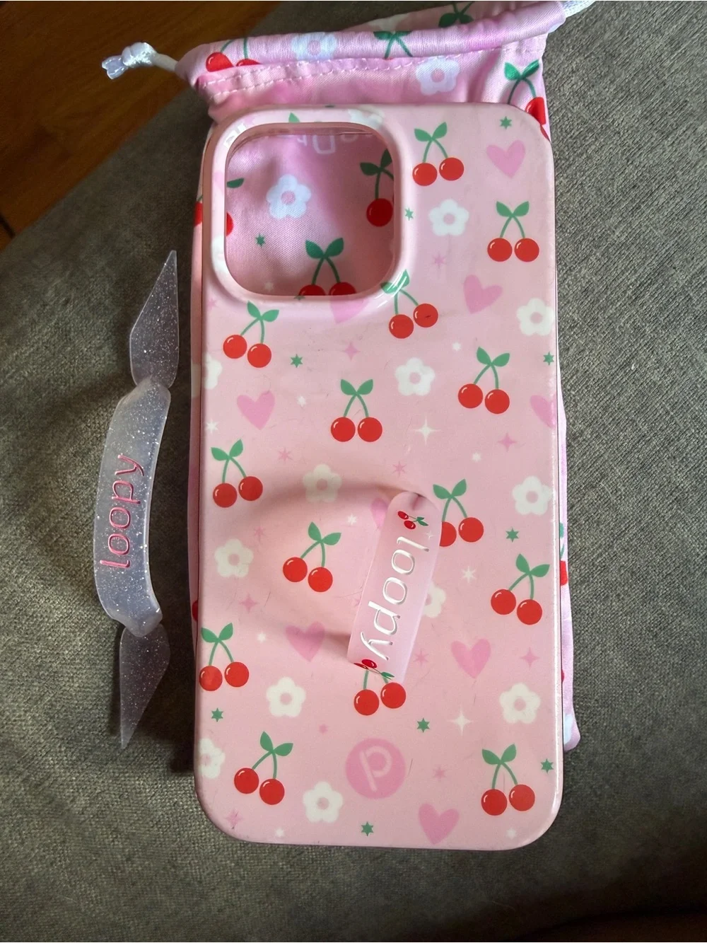 Loopy X Krista Horton cherries case for iPhone 16 pro max